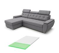 Robin Inspire Tosaro Canapé-lit convertible L avec surmatelas Anthracite | Canapé-lit avec coffre et surmatelas mousse 4 cm, tissu Aston, angle réversible