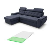 Robin Inspire Tosaro Canapé-lit convertible L avec surmatelas Bleu marine | Canapé-lit avec coffre et surmatelas mousse 4 cm, tissu Aston, angle réversible