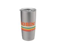 ROBIN Rétro Prénom Personnalisé Vintage Rayures Gobelet isotherme en acier inoxydable double paroi