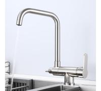Robinet 3 Voies Cuisine Rabattable Mitigeur Cuisine sous Fenetre Double Poignée Laiton Monotrou Pivotant 360° Robinet de Cuisine 3 Voies-Brossé