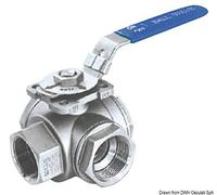 robinet à bille à 3 voies AISI 316 2" , 1 pièce