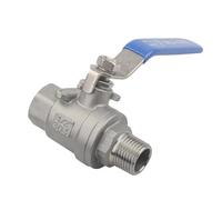 Robinet à bille à filetage BSPT femelle/mâle 1/2 "3/4" 1 ", en acier inoxydable 304, robinet à bille à deux voies DN15 DN20 DN25 Q11F-16P, raccord de tuyau d'eau(1")