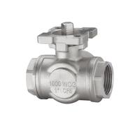 Robinet à bille à trois voies en acier inoxydable SS304, type T/L, durable et polyvalent for les applications d'eau, de pétrole et de gaz.(1/2in LType)