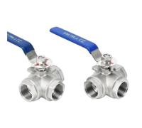 Robinet à bille à trois voies en acier inoxydable, Type L Type T 1/4 "3/8" 1/2 ", 1 pièce(DN8,T Type)