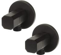 Robinet à boisseau en laiton noir 1/2 x 3/8 pouces pour salle de bains et cuisine