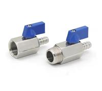 Robinet à boisseau sphérique 1/8 1/4 3/8 1/2 pouce Adaptateur tour de tube filetage femelle mâle 304 2 voies robinet à boisseau sphérique 1 pièce (0,6 cm, 8 mm _ femelle)