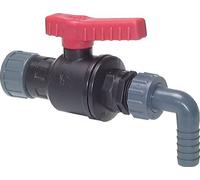 Robinet à boisseau sphérique à 2 voies en PP G 3/4'' 16 mm Barbes de tuyau