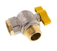 Robinet à boisseau sphérique à angle droit, 2 voies, en laiton, mâle à femelle, R/Rp, 1 pouce, pour le gaz