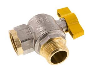 Robinet à boisseau sphérique à angle droit, 2 voies, en laiton, mâle à femelle, R/Rp, 1 pouce, pour le gaz