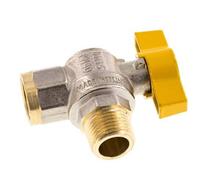 Robinet à boisseau sphérique à angle droit, 2 voies, en laiton, mâle vers femelle, R/Rp, 1/2 pouce, pour gaz