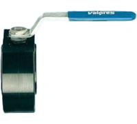 Robinet à boisseau sphérique à bride compacte Valpres v.DG, DN80, PN16, acier au carbone, intérieur : 1.4301/PTFE, -20/+160 Gr.HH, 1 pièce.