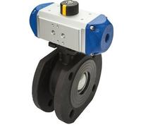 Robinet à boisseau sphérique à brides à actionnement pneumatique 2 voies DN50 PN40 Acier PTFE Double effet