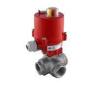 Robinet à boisseau spherique electrique en laiton G1-1/2'' 24V DC 3 voies en L - BL3BAL