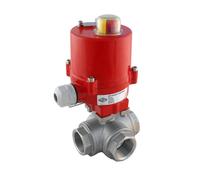 Robinet à boisseau sphérique électrique G1/2'' T-port 3 voies en acier inoxydable 24V DC - BL3SA