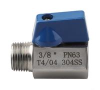 Robinet à boisseau sphérique en acier inoxydable 304 avec filetage mâle et femelle, contrôle du débit bidirectionnel pour eau, huile, gaz, vapeur, quart de tour, tailles 1/8" à 3/4" (3/8)