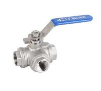Robinet à boisseau sphérique en acier inoxydable SUS304 Robinet à boisseau sphérique à trois voies (DN15 1/2'')