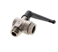 Robinet à boisseau sphérique en laiton à angle droit, 2 voies, de mâle à femelle G/G 1/2 pouce