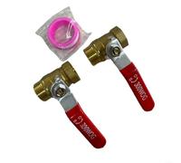 Robinet à boisseau sphérique en laiton à port complet, avec poignée rouge, robinet d'arrêt fileté NPT de 1,9 cm, pour eau, huile, gaz, raccord de contrôle de débit robuste, pour plomberie de jardin