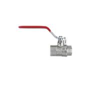 Robinet à boisseau sphérique en laiton AquaCraft 1001000136 2000 " IG x IG, avec poignée à levier plate rouge, joint à bille en PTFE et joint torique en EPDM