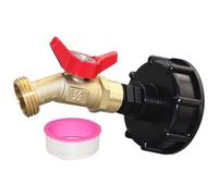 Robinet à boisseau sphérique en laiton, kit d'adaptateur pour réservoir, rallonge de robinet extérieur, sortie 3/4 in NPS, filetage S60x6 vers sortie de tuyau 1/2 in, prolongateur de robinet de jardin