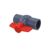 Robinet à boisseau sphérique en PVC 20 mm pour plomberie Rouge/gris Connecteur de liaison pour aquarium (32 mm)
