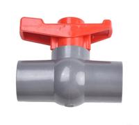 Robinet à boisseau sphérique en PVC 20 mm pour plomberie Rouge/gris Connecteur de liaison pour aquarium (20 mm)