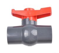 Robinet à boisseau sphérique en PVC 20 mm pour plomberie Rouge/gris Connecteur de liaison pour aquarium (25 mm)