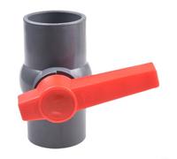 Robinet à boisseau sphérique en PVC 20 mm pour plomberie Rouge/gris Connecteur de liaison pour aquarium (50 mm)