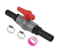 Robinet à boisseau sphérique en PVC robuste avec connecteur de tuyau barbelé pour un contrôle sécurisé du débit d'eau dans les réseaux de tuyauterie 3,8 cm noir et rouge (1 (32 mm) + 25 mm