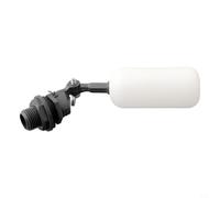 Robinet à boisseau sphérique flotteur automatique 1,27 cm DN15 pour bassin poissons aquarium réservoir d'eau plastique PE blanc et noir 15 cm joint durable