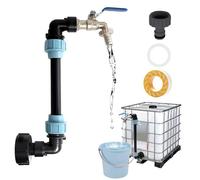 Robinet à Col de Cygne IBC en Laiton 3/4"", Robinet Cuve 1000 L IBC Raccord pour Réservoir d'eau de Pluie, Conteneurs de Label