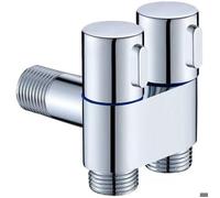 Robinet à double commande G1/2 2,5 cm à double commande pour machine à laver WC, vanne triangulaire, pommeau de douche, lavabo