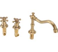 Robinet à double poignée en cuivre étanche et résistant à la corrosion Magnifique robinet de salle de bain à trois trous avec filetage G1/2 Antique