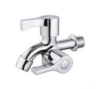 Robinet à double sortie en alliage de zinc pour machine à laver et bidet avec montage à trou unique, finition chromée, longue durée de vie (A)