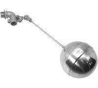 Robinet à flotteur, Vanne à flotteur en acier inoxydable 304, réglable, coude coudé de 1/2 1/4 pouces, interrupteur bille flottante(DN25)