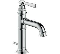 Robinet à levier unique AXOR Montreux pour lavabo, modèle 100, avec levier et système de bonde à coulisse, finition chrome