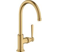 Robinet à levier unique AXOR Montreux pour lavabo, modèle 210, avec levier, système de bonde intégré et finition Brushed Gold