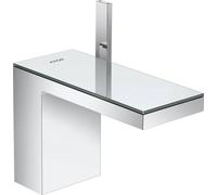 Robinet à levier unique AXOR MyEdition 110 avec système de bonde à ouverture par simple pression, finition chrome/verre miroir