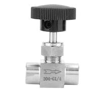 Robinet à pointeau droit en acier inoxydable BSPP de robinet à aiguille pour transmission de gazole à l'eau(1/4)