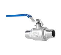 Robinet à tournant sphérique en deux pièces acier inoxydable 304, 1/4", 3/8", 1/2", 3/4", 1", 1-1/4", 1-1/2", femelle mâle, port complet, eau, gaz, huile, 1 pièce(Male-male,1-1/4 inch)