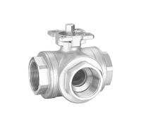 Robinet à tournant sphérique filetage femelle trois voies en acier inoxydable SS304, plate-forme haute, Type T/L, DN8/DN10/DN15/DN20/DN25(Dn25,L Type)