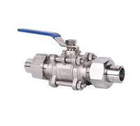 Robinet à tournant sphérique trois pièces en acier inoxydable, 1/2 "3/4" 1 ", robinet manchon soudé Double fil extérieur(0.75 Inch)