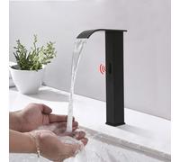 Robinet automatique avec capteur infrarouge Robinet de lavabo à levier unique (noir) pour cuisine salle de bains