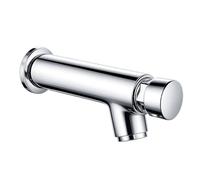 Robinet avant temporisé pour lavabo avec bouton poussoir et fermeture automatique, finition chromée, cartouche en laiton, atomiseur anti-éclaboussures, économie d'eau FLUVIA