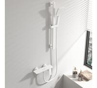 Robinet Baignoire Cascade Mitigeur Bain Douche Mural Entraxe 150 avec Douchette G1/2,Blanc