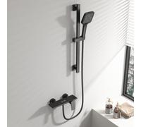 Robinet Baignoire Cascade Mitigeur Bain Douche Mural Entraxe 150 avec Douchette G1/2,Noir