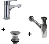 Robinet bec bas TAP + bonde LIV + siphon SIMON