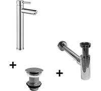 Robinet bec haut TAP + bonde LIV + siphon SIMON