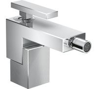 Robinet bidet monocommande AXOR Edge avec système de vidange à ouverture par pression - Finition diamantée, chrome