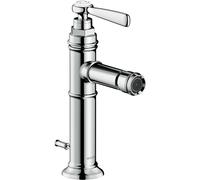 Robinet bidet monocommande AXOR Montreux, avec levier et bonde à coulisse, finition nickel brossé